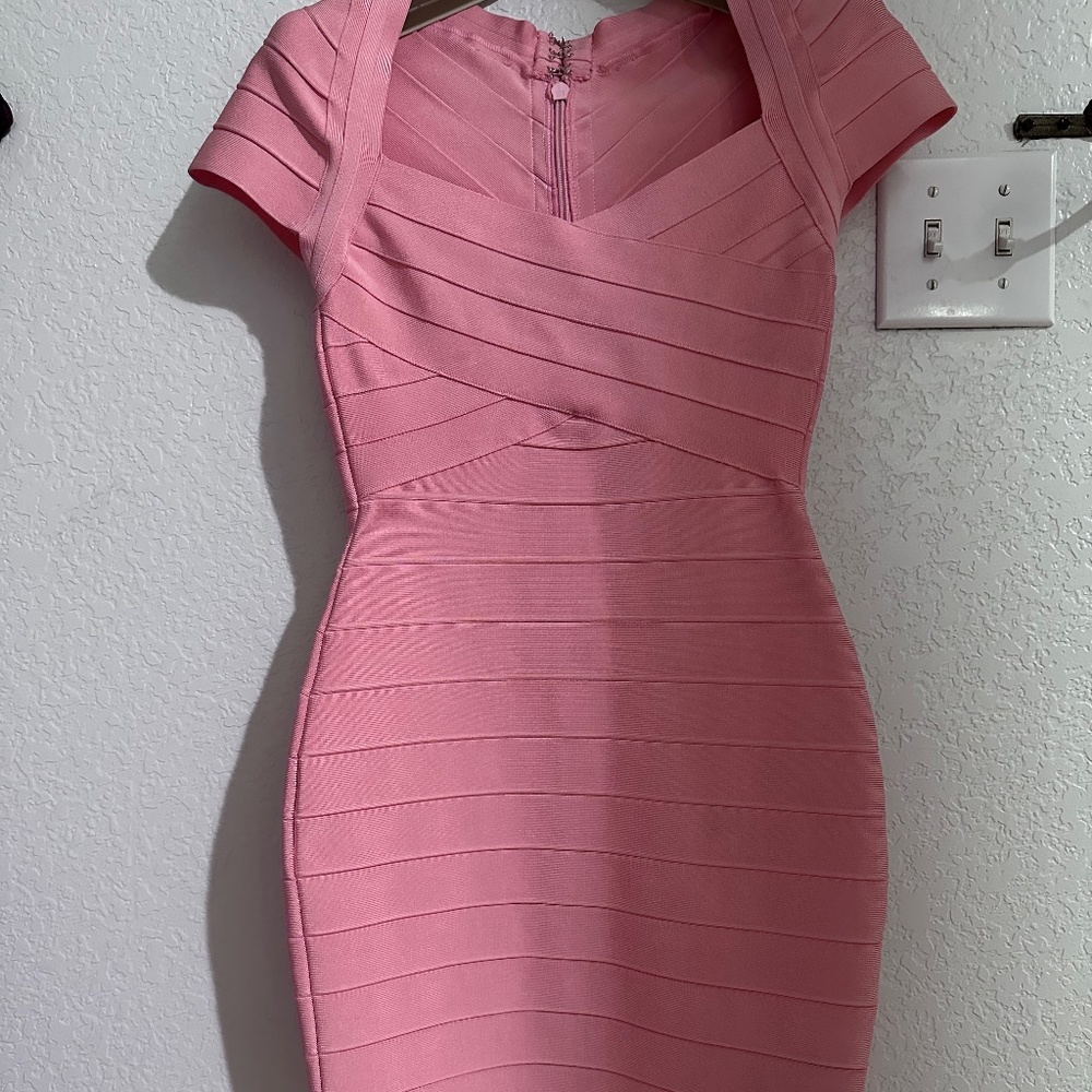 Pink knit dress